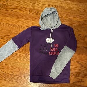 BTS Purple and Gray Graphic Hoodie